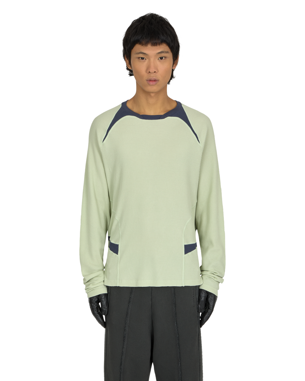 _J.L - A.L_ Waffle Facet Longsleeve J294565-S-Green