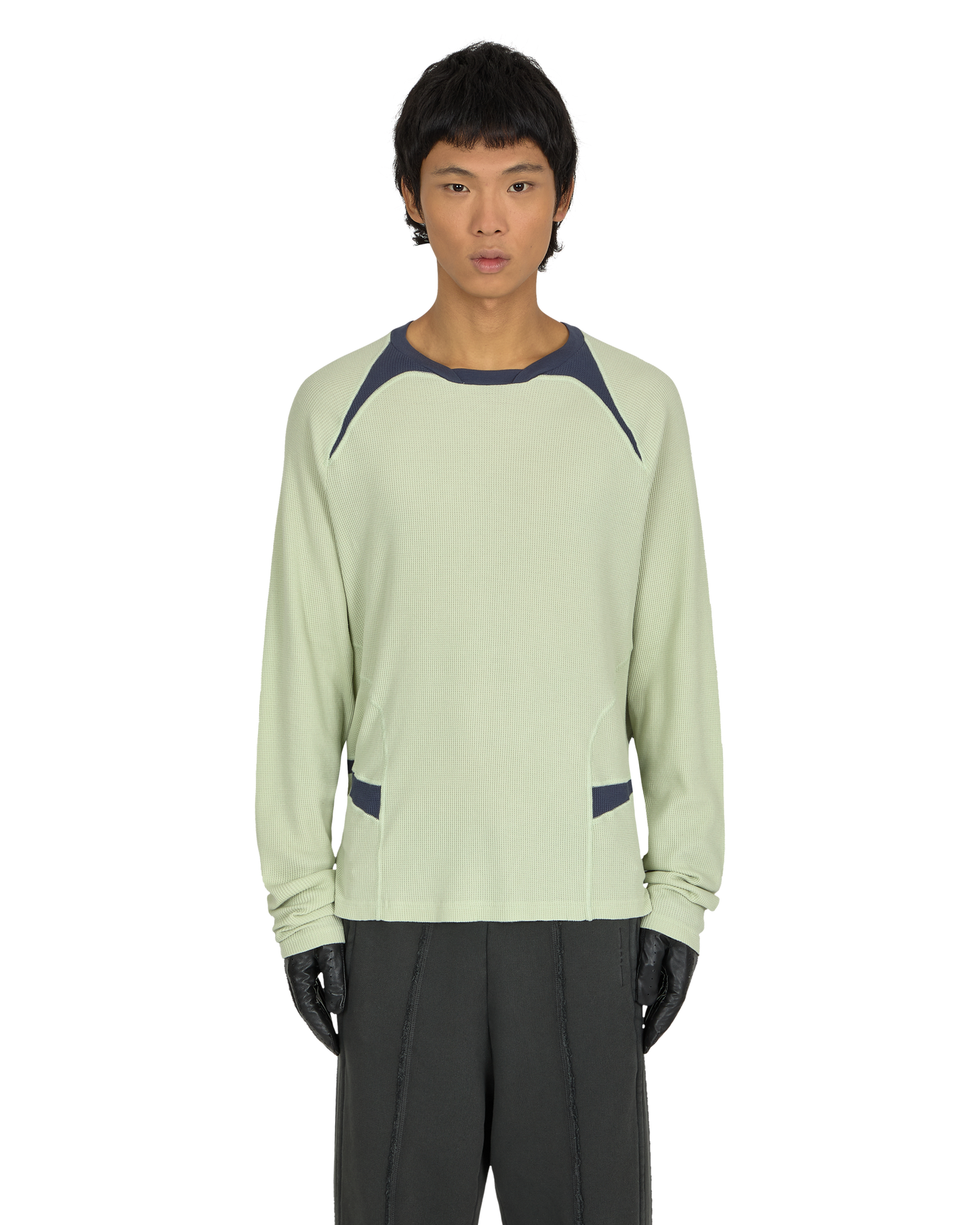 _J.L - A.L_ Waffle Facet Longsleeve J294565-M-Green