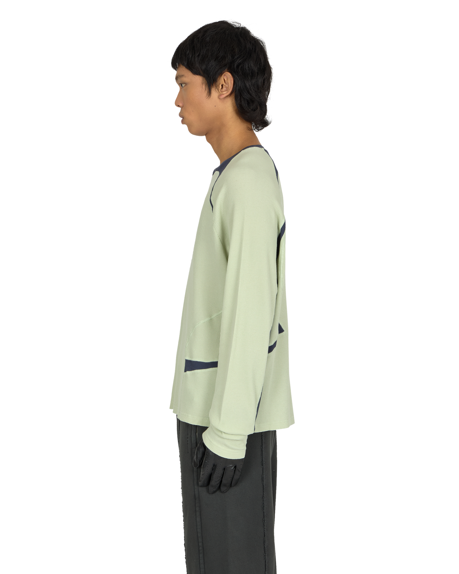 _J.L - A.L_ Waffle Facet Longsleeve J294565-M-Green