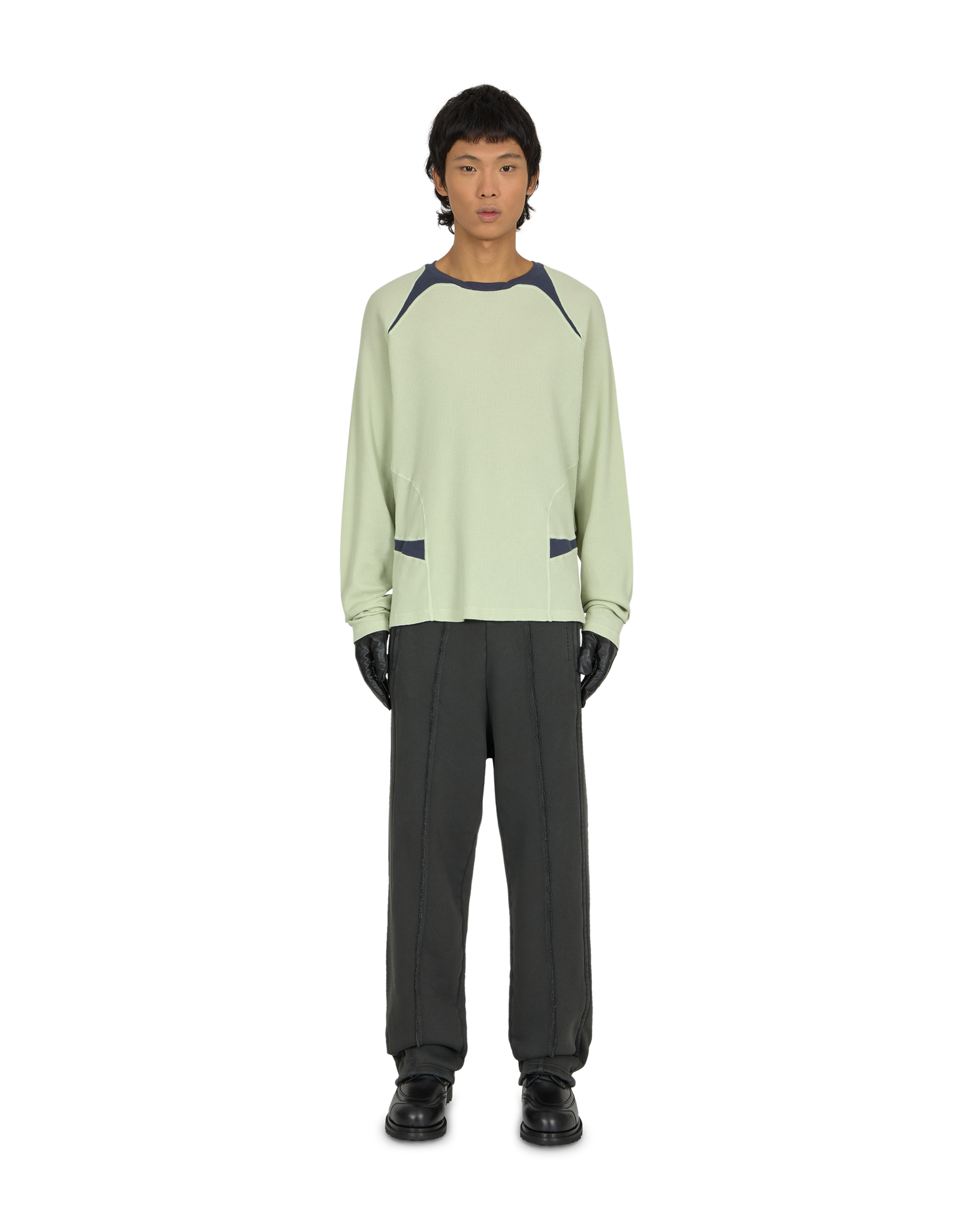 _J.L - A.L_ Waffle Facet Longsleeve J294565-M-Green
