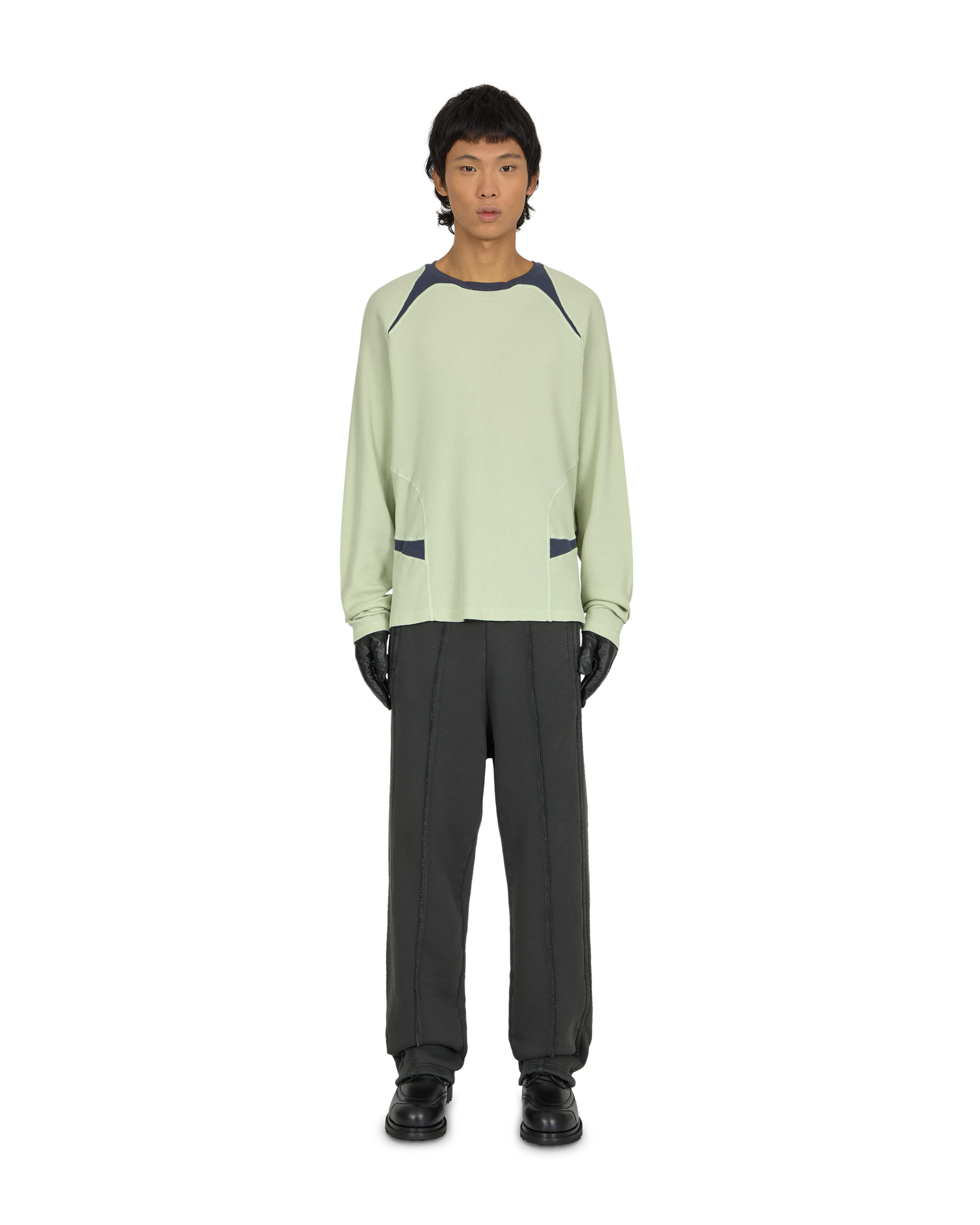 _J.L-A.L_ Waffle Facet Longsleeve J294565-S-Green