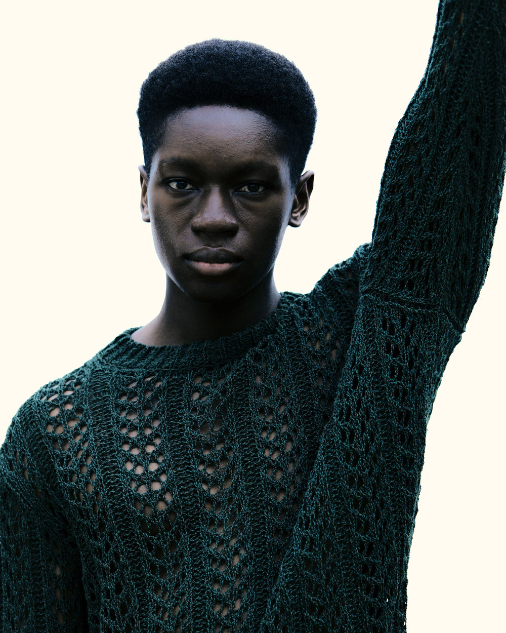 _J.L - A.L_  Model wearing the Redos Knitted Jumper from_J.L-A.L_